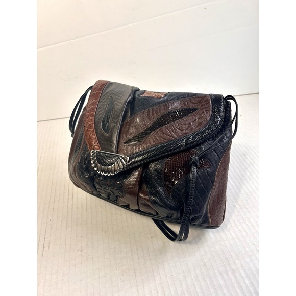 Vintage‎ Sharif  Animal Print Embossed Leather Crossbody/Handbag/Purse - Picture 1 of 14